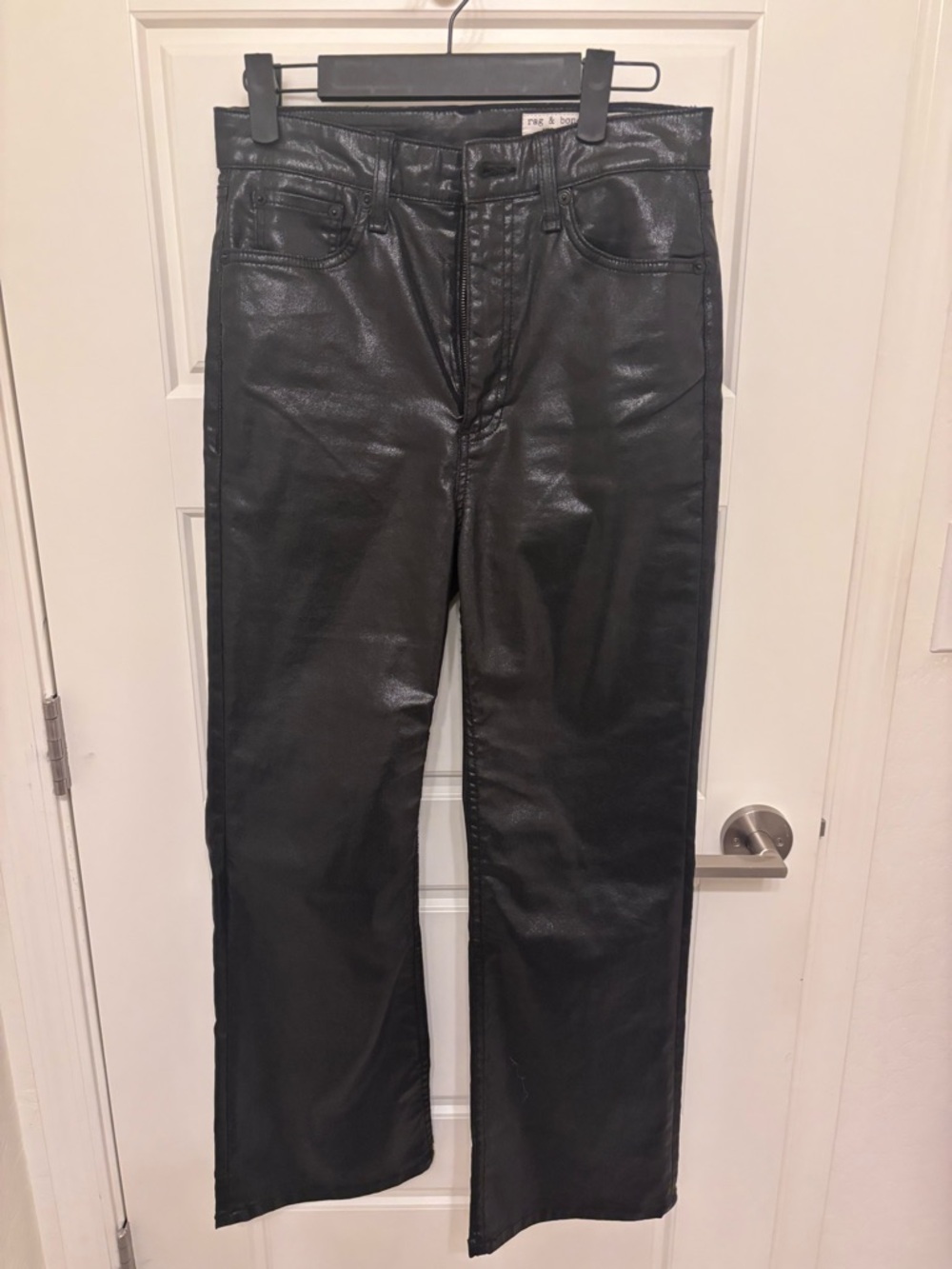 rag & bone Black Coated Bootcut Jeans